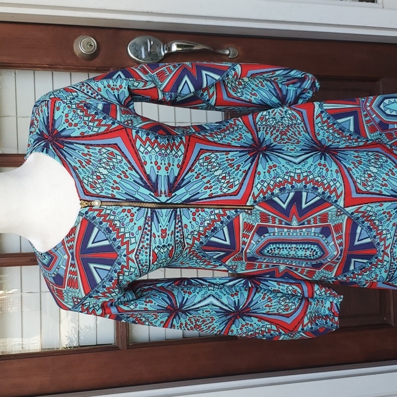 MUAZ Ethnic Print Modest Maxi Long Sleeve Dress - Picture 2 of 5